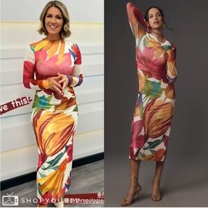 Farm Rio Anthropologie Sz XL mesh maxi dress 😻gorgeous ! Sold out bold colors